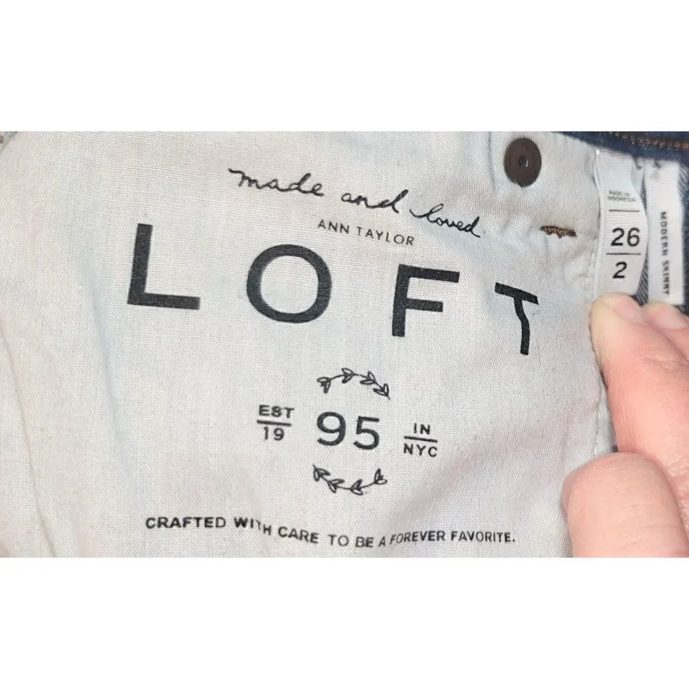 Ann Taylor Loft Modern Skinny Dark Wash Jeans - Size 26/2